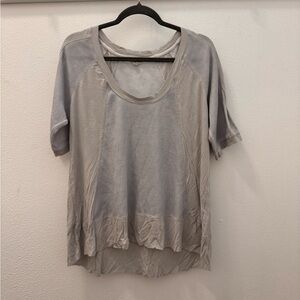 POL Silver Relaxed Asymmetrical Tee